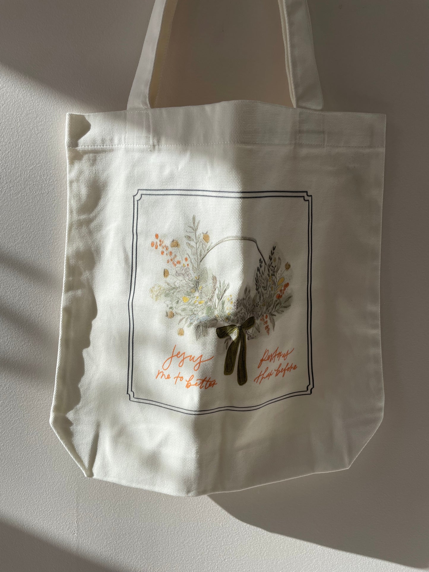 Jesus Restores Me Large Tote Bag